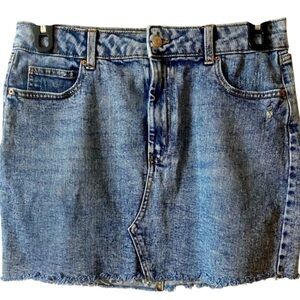 Wild Fable Mini Skirt, Blue Jean Skirt, Distressed, Denim, Sz 12, Grunge​